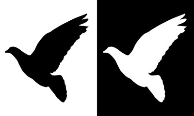 Illustration Vector Graphic of Bird Icon Black White