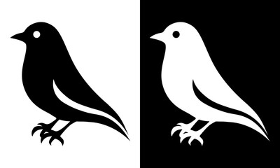 Illustration Vector Graphic of Bird Icon Black White