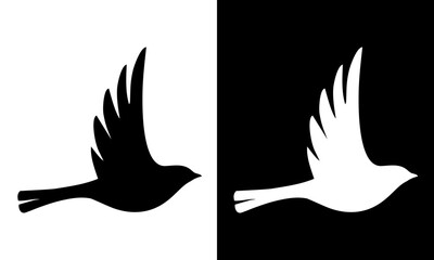 Illustration Vector Graphic of Bird Icon Black White