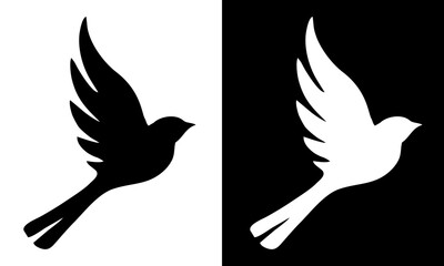 Illustration Vector Graphic of Bird Icon Black White