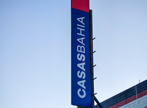 Facade of a Casas Bahia store. Casas Bahia is a popular furniture and home appliance retail chain in Brazil.