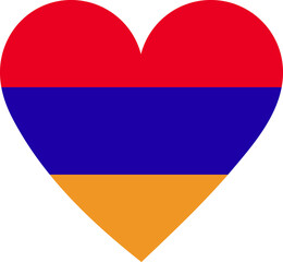 Fototapeta premium Armenia flag in the shape of a heart.