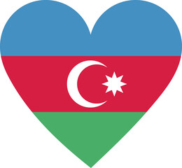 Azerbaijan flag in the shape of a heart.