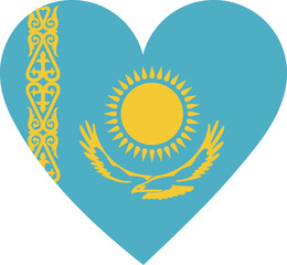 Kazakhstan flag in the shape of a heart.