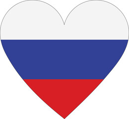 Russia flag in the shape of a heart.