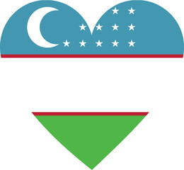 Uzbekistan flag in the shape of a heart.