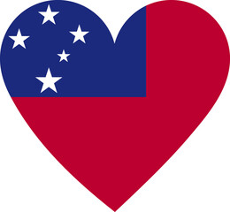 Samoa flag in the shape of a heart.
