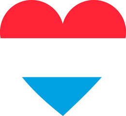 Luxembourg flag in the shape of a heart.