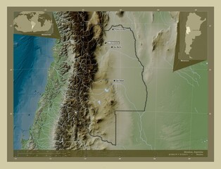 Mendoza, Argentina. Wiki. Labelled points of cities