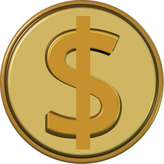 Dollar sign rounded shape. Dollar icon button for Click website . application icon by 3d render and illustrator eps10.