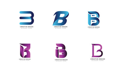 Branding identity initial letter B logo design collection