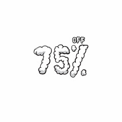 DISCOUNT 75% CLOUD SMOKE CLIP ART STICKER