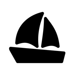 Boat icon in black color.
