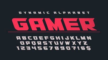 Dynamic alphabet design, speed moving, original characters