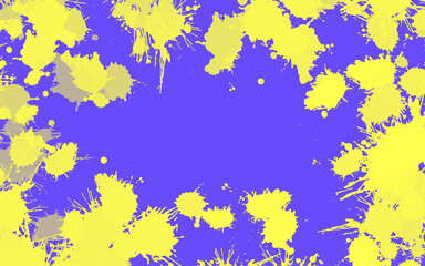 Fototapeta na wymiar Purple & Yellow Splash Ink Paint Printable Background Vol.5