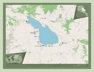 Gegharkunik, Armenia. OSM. Labelled points of cities