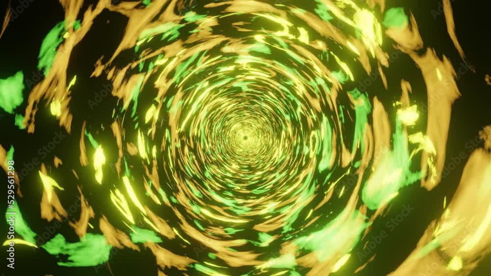 Fototapete hd video of abstract sci-fi colorful random patterns motion graphics in a circular shape.