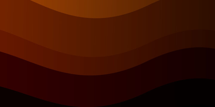 Dark Orange vector background with curved lines.