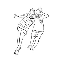 Woman pose line art style