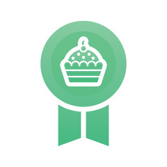 cupcake medal logo gradient design template icon element