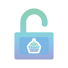 cupcake padlock logo gradient design template icon element