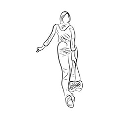 Woman pose line art style