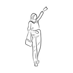 Woman pose line art style