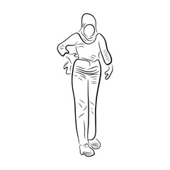 Woman pose line art style