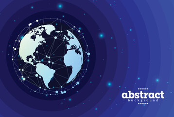world map global shape with layer striped cosmology astronomy innovation theme background can be use for advertisement poster banner website cover brochure template package design vector eps.
