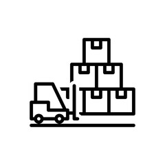 Black line icon for quantities