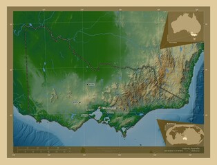Victoria, Australia. Physical. Labelled points of cities