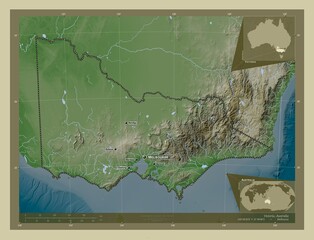 Victoria, Australia. Wiki. Labelled points of cities