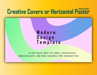 Obraz premium Creative covers or horizontal posters in modern minimal style for corporate identity, branding, social media advertising