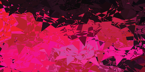 Dark Pink vector pattern with polygonal shapes.