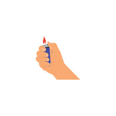 hand holding gas lighter