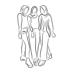 Woman pose line art style