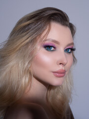Fototapeta premium Sensual portrait of young woman. Beautiful girl fashion model. Elegant Lady.