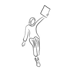 Woman pose line art style