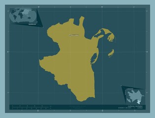 Lankaran, Azerbaijan. Solid. Labelled points of cities