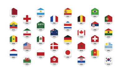 Set of flags world football championship  