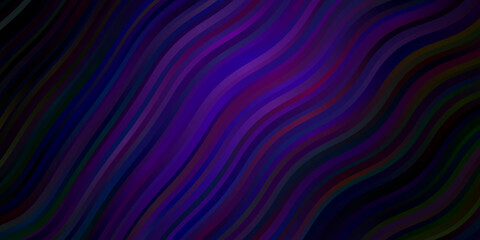 Dark Purple vector background with wry lines.