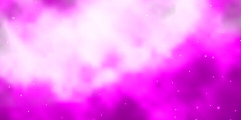 Light Purple, Pink vector background with colorful stars.