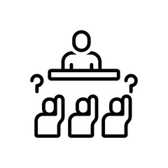 Fototapeta premium Black line icon for asks