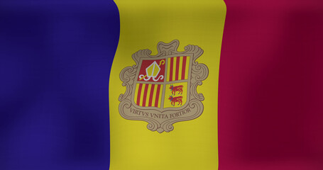 Image of waving flag of andorra