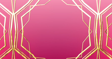 Image of glowing golden pattern over pink background