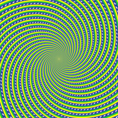3D Hypnotic Brazilian Flag Style Optical Illusion