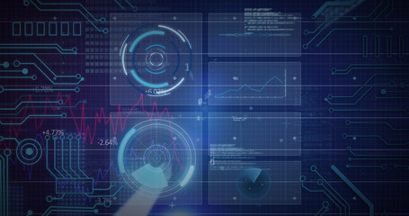 Image of data processing over dark background
