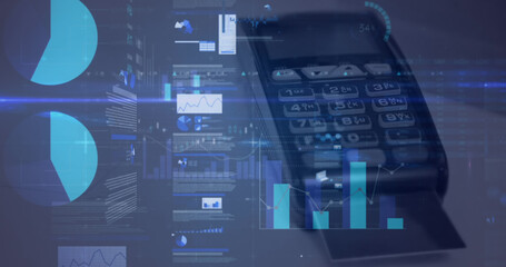 Image of financial data processing over terminal