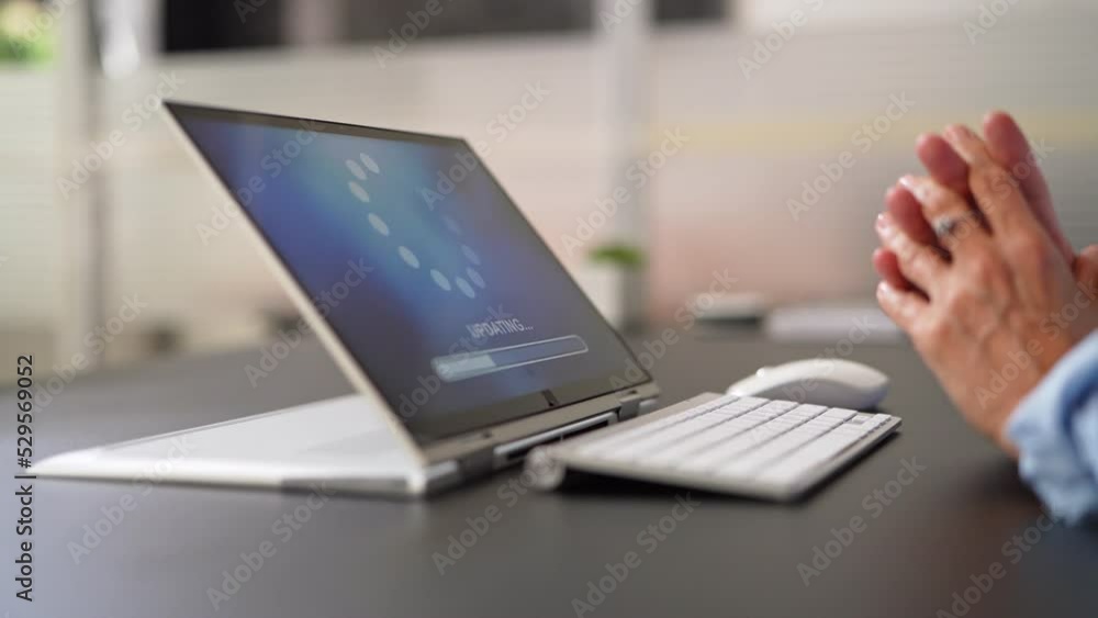 Poster Installing Software Update Progress. Computer Loading Patch