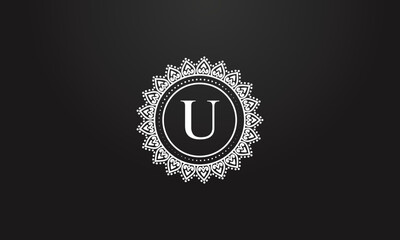 Luxury logo design vector with U